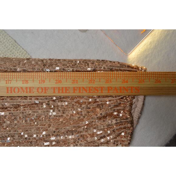 Preston & Yorke Gold Full Micro Sequin Shift Dress Knee Length NWT Size 18 Party - Picture 9 of 11